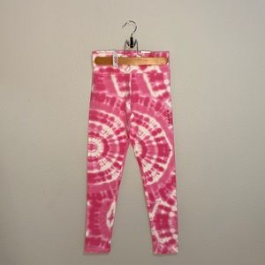 NWT Justice tie dyed pink leggings, girls size 12.